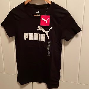 NWT Black Puma T Shirt size XS 100% cotton